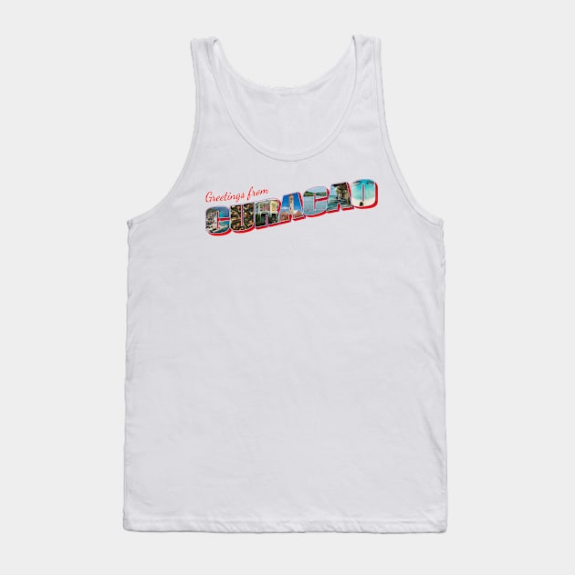 Greetings from Curacao Vintage style retro souvenir Tank Top by DesignerPropo